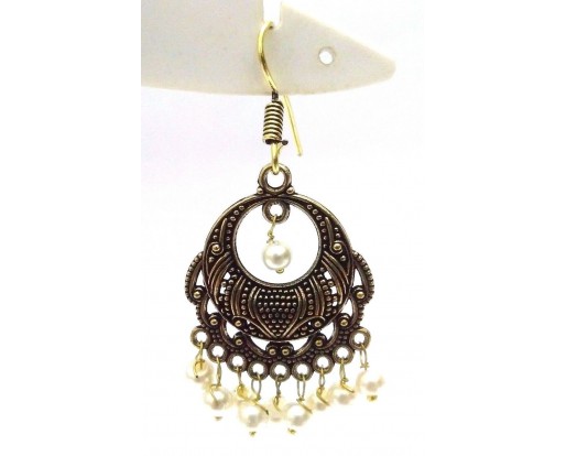 Golden Oxidized Earring Jhumka Jhumki Ethnic Jewelry Drop Chandelier Dangle AE13